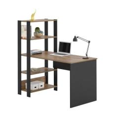 Escrivaninha 120cm com Estante Lateral Multimóveis CR25207, Pinho/Pret