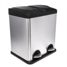 Lixeira Dupla Coleta 30 Litros Inox Biovis, 30 l, Inox, Inox, 2