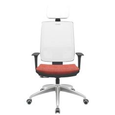 Cadeira Office Brizza Tela Branca Com Encosto Assento Concept Rose Rel