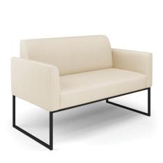 Sofá Namoradeira Base Industrial Preto Marisa Linho D03 - DRossi - D'R