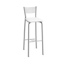 Banqueta Alta com Encosto Florença Compoarte Cromado 