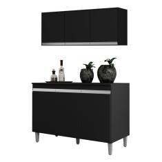 Kit Cozinha Balcão Manu 120cm com Tampo MDP e Aéreo Andréia - AJL Móveis