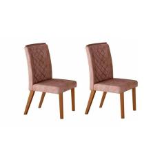 Cadeira Sala de Jantar Jade Madeira Kit 2 Un Capuccino/Animale Chocolate - Rufato