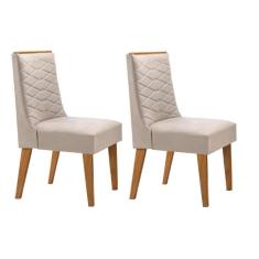 Cadeira Sala de Jantar Dafne Kit 2 Un Imbuia/Veludo Creme - Rufato