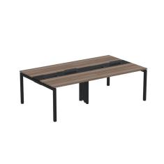 Mesa de Plataforma Dupla para 4 Pessoas Corporativa 120X140/4P PDC12/14/4P Walnut/Preto