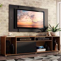 Rack Madesa Cancun e Painel para Tv até 58 Polegadas - Rustic/preto 7k8n