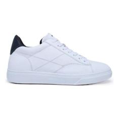 Tênis Casual Urbano Masculino Em Couro Branco Rafarillo Fly Alth Aumen