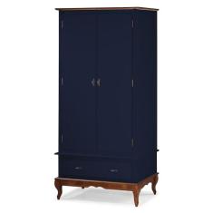 Guarda Roupa Solteiro 2 Portas 1 Gaveta 60406 Linz Móveis, Azul Petról