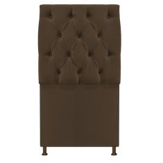 Cabeceira Sofia 90cm Solteiro Suede Marrom