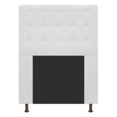 Cabeceira Estofada Dama 90 Cm Solteiro Suede Branco