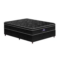 Conjunto Cama Box Casal De Molas Pérola Negra 138x188 Preto