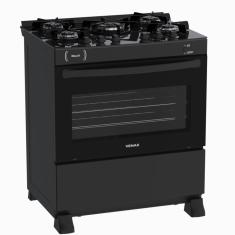 Fogao 5 Bocas Venax Gaudi Vitreo Preto Fosco Gas Glp