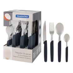 Faqueiro Tramontina Carmel 23499021 Inox 24 Peças, Natural Escuro, 24