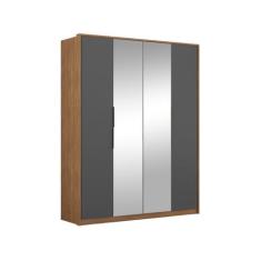 Guarda Roupa Solteiro 4 Portas com 2 Portas com Espelhos Attore Demart