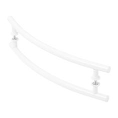 Puxador De Porta Tubular Curvo Lateral Branco 40cm