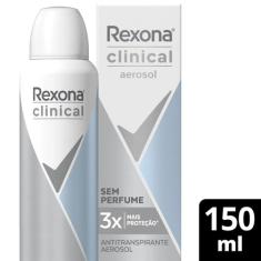 Desodorante Aerosol Rexona Clinical Sem Perfume Antitranspirante 96h 150ml UNILEVER