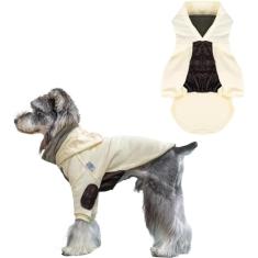 CuteBone Moletom com capuz para cães pequenos, macio e aconchegante para animais de estimação, roupas leves para filhotes com capuz, confortável e fácil de usar, ideal para clima frio, roupa estilosa