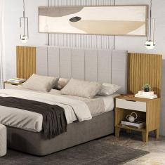 Cabeceira para Cama Box Casal/queen Elena marrom / Off white