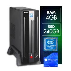 Mini PC Intel Dual Core N4020 4GB SSD 240GB Intel Graphics 600 Win11 PRO Certo PC - Compact Intel 1005 PW