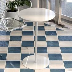 Mesa de bar alta mesa de bistrô redonda cozinha, mesa de jantar de metal branco mesa de computador mesa de canto mesa de centro de lazer para espaços pequenos, 40,5 cm 48 cm 70 cm mesa de bar | mesa