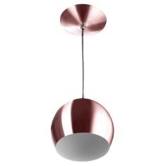 Lustre Pendente Bola Media Alumínio 23cm Gold Rose - MARRYLUZ