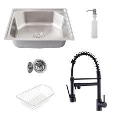 Kit Cuba Pia Gourmet Luxo Prizi Aço Inox 304 43x57cm Kit Com