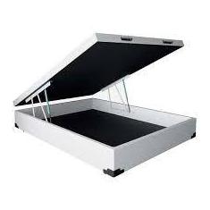 Cama Box Baú Casal Sintético Branco 38x138x188  - RR COLCHOES