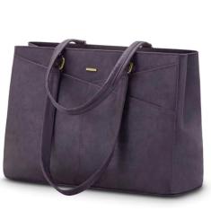 Bolsa para laptop LOVEVOOK para mulheres em couro impermeável de 15,6"