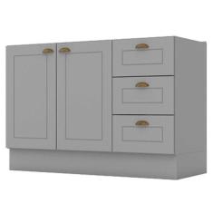 Balcão De Pia 120 Cm Nova York Cinza  Henn - MÓVEIS HENN