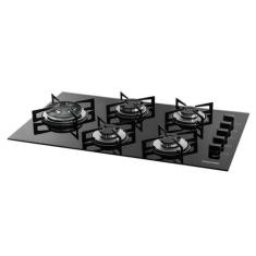 Fogão De Mesa Cooktop 5 Bocas Vidro Preto à Gás Suggar FG5535VP Bivolt