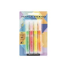 Marca Texto Ponta Transparente 4 Cores, Bee Unique, SL-190052