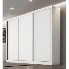 Guarda Roupa Casal 3 Portas 8 Gavetas - Diamond-Branco - Móveis Novo Horizonte