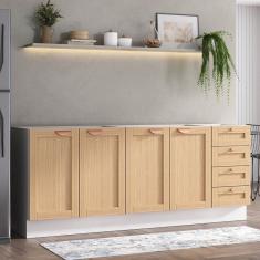 Cozinha Modulada 3 Peças sem Tampo 2 Balcões Arizona Cabecasa Madeiramadeira Figueira