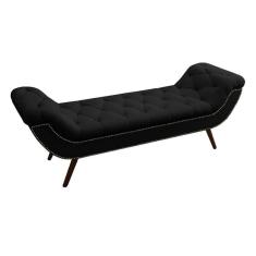 Recamier Divã Odessa P04 195 Cm Suede Preto Tca 944