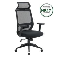 Cadeira para Escritório Genebra Presidente Fratini Móveis Preto