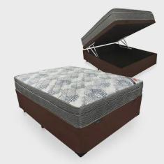 Cama Box Com Baú Casal + Colchão De Molas Ensacadas - Ortobom - iso Su