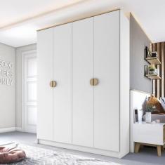 Guarda-Roupa Solteiro 100% Mdf Bp 4 Portas 2 Gavetas Asti - RR Móveis