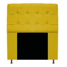 Cabeceira Estofada Mel com Capitonê 90 cm para Cama Box Solteiro Suede Amarelo Quarto - AM Decor
