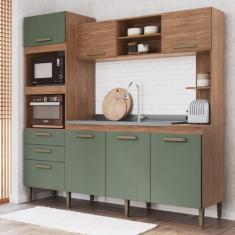 Cozinha Compacta 7 Portas 2 Gavetas 2 Nichos para Forno Melyna CZ6672 