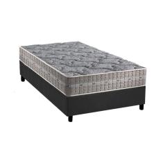 Cama Box Solteiro: Colchão Molas Ensacadas Royal + Base Crc Suede Gray (88x188)