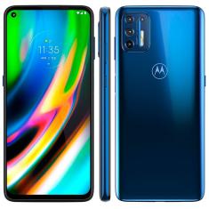 Smartphone Motorola Moto G9 Plus Azul Índigo 128GB, 4GB RAM, Tela de 6.8”, Câmera Traseira Quádrupla, Android 10 e Processador Octa-Core