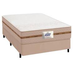 Cama Box Casal Colchão Molas Flora Bege 138x188x58cm - Gazin, Marrom