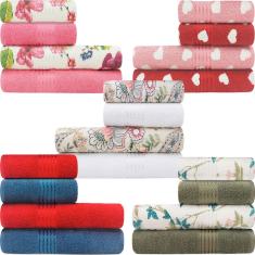 Jogo de Toalhas 4 Peças Banho e Rosto 100% Algodão Prisma Dohler - Emcompre