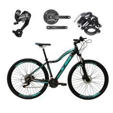 Bicicleta Aro 29 Feminina KSW MWZA Shimano Altus 27v K7 Freios Hidráulicos Kit 3x9 Suspensão Trava-Feminino