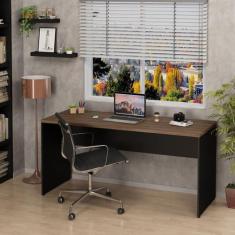Mesa De Escritório Escrivaninha Tampo 160cm Nogal - Netmobil