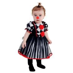 Fantasia Palhacinha Bebe de Halloween Vestido de Luxuoso - Fantasias C