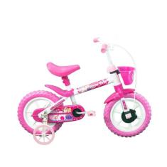 Bicicleta Aro 12 Infantil Track Bikes Arco Iris W Branco e Fucsia com 