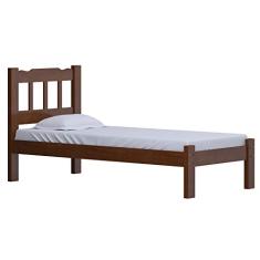 Cama Solteiro Perola Madeira Maciça Cor Castanho