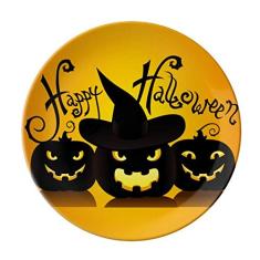 Bandeira Ghost Fear Halloween Corpse Prato Decorativo de Porcelana Salver Prato de Jantar