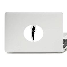 Adesivo de notebook com emblema de vinil e linda mulher quente